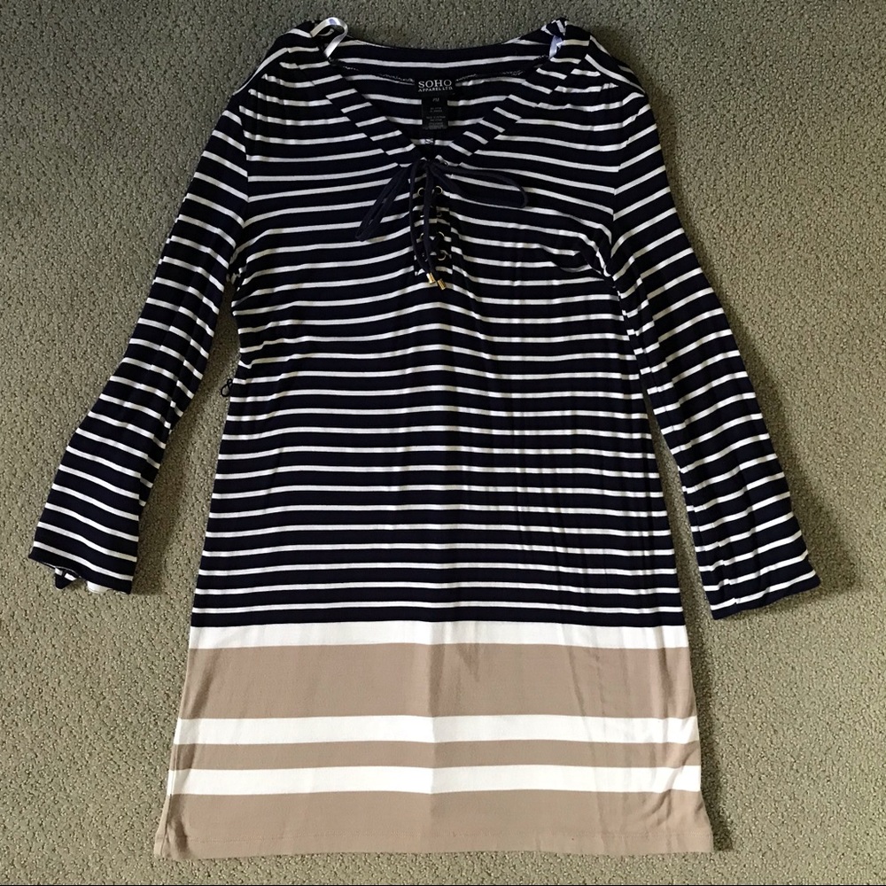 SOHO Apparel LTD Striped Jersey Dress Size PM